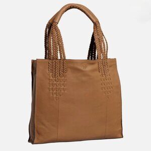 LUCKY BRAND MINA TOTE BAG 100% SOFT LEATHER TAN- HIGH QUALITY LEATHER NWT
